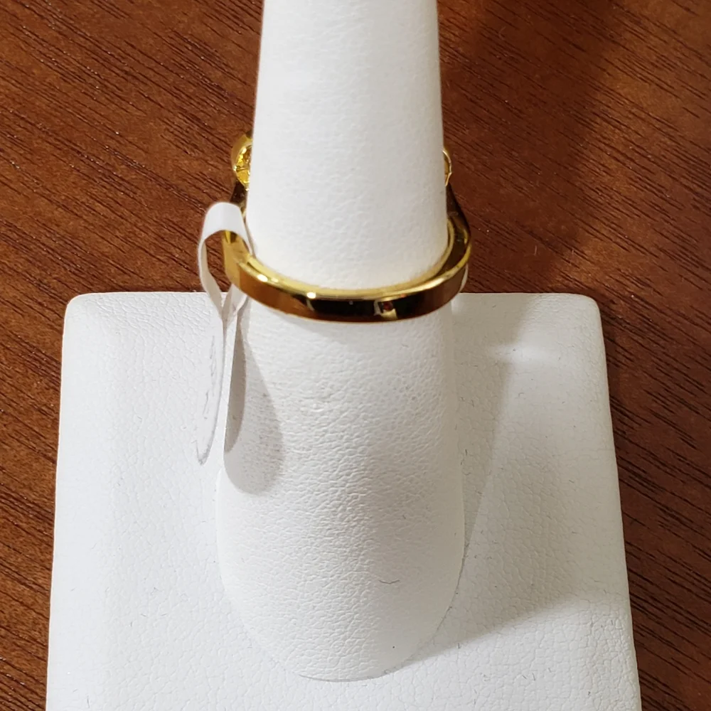 NEW Olive Green and Gold Cocktail Ring Women's Size 7